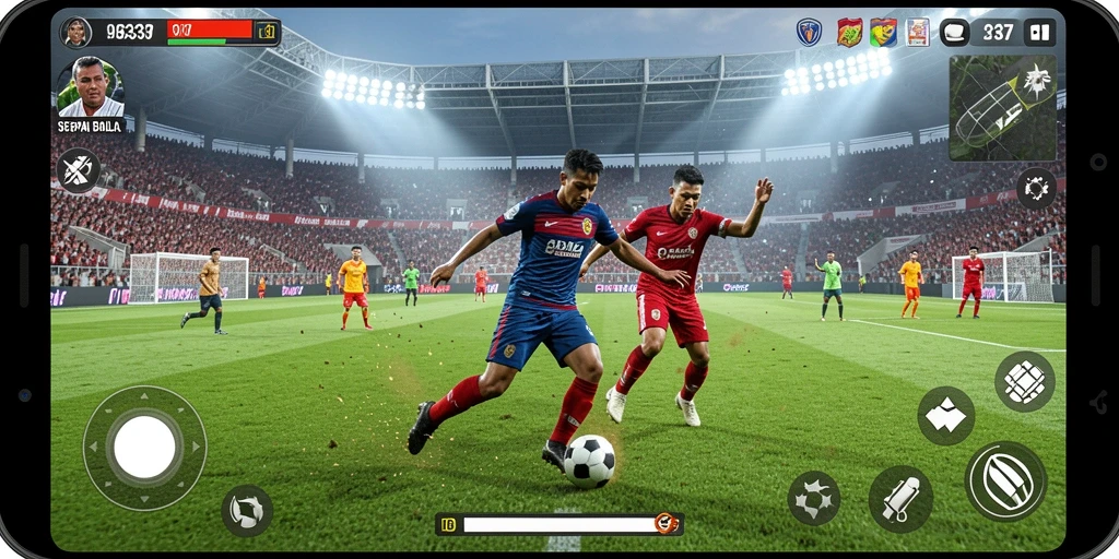 Tampilan gameplay seru dalam 93337, permainan sepak bola yang mendebarkan.