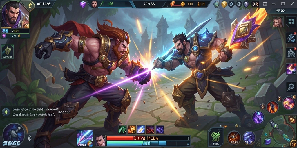 Tampilan gameplay seru di API66 dengan pertarungan intens MOBA.