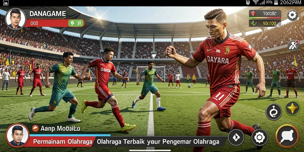 Tampilkan aksi menarik dalam permainan olahraga realistis.