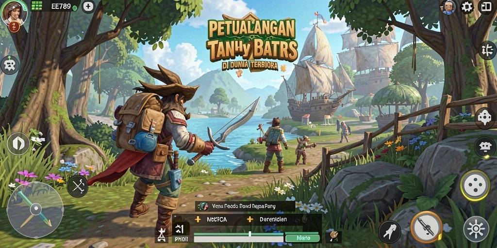 Tangkapan layar menunjukkan pemain menjelajahi dunia Open World yang luas dan indah.