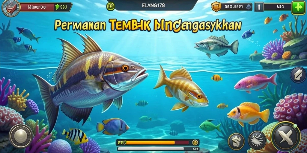 Gameplay seru ELANG178 dengan grafis yang memukau dan efek menembak ikan.
