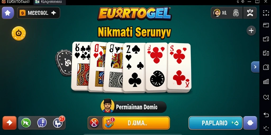 Tampilan gameplay menarik dalam EUROTOGEL saat bermain Domino.