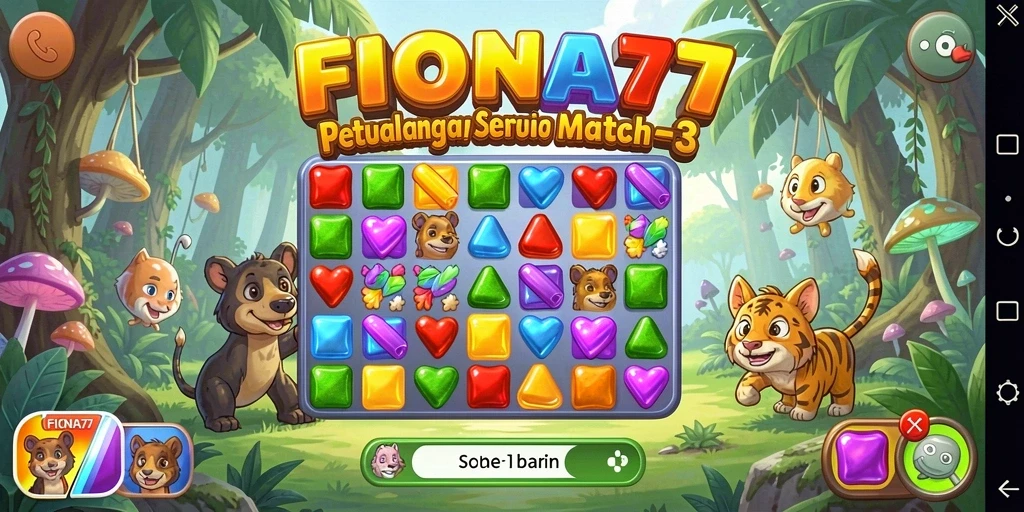 Gameplay seru FIONA77 dalam pertandingan Match-3 yang menegangkan.