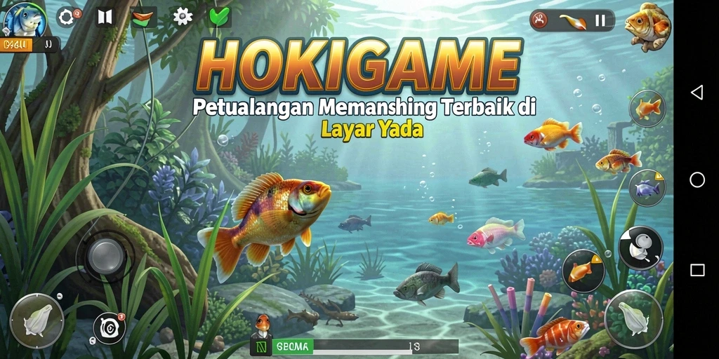 Screenshot HOKIGAME menampilkan gameplay memancing yang seru dan mendebarkan.
