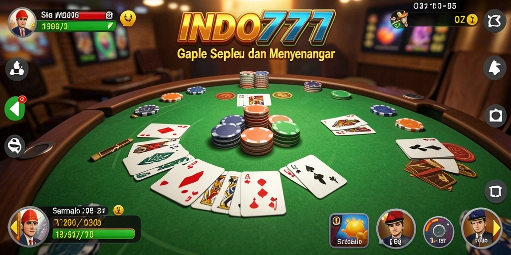 Tampilan gameplay seru INDO777 menampilkan momen menegangkan saat bermain Gaple.