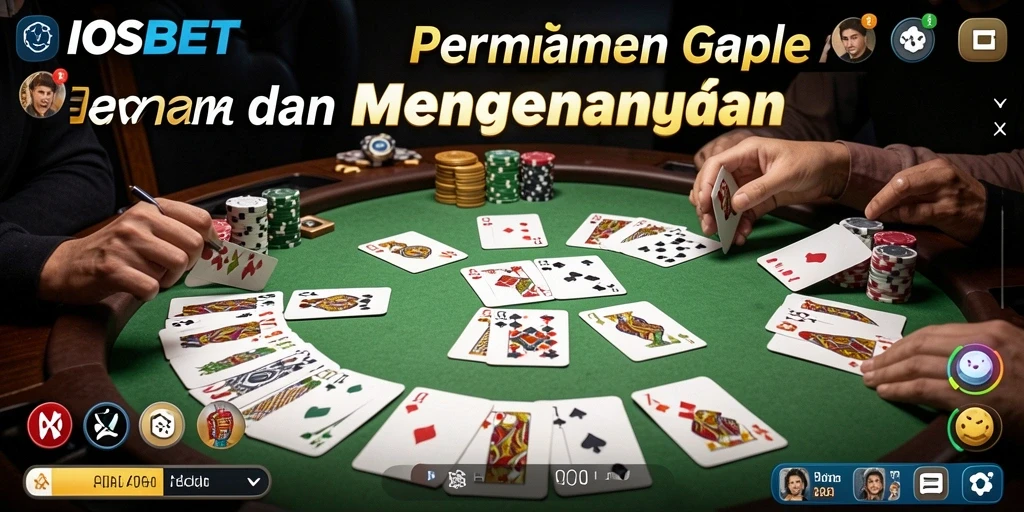Tampilan gameplay IOSBET yang menampilkan keseruan bermain Gaple.