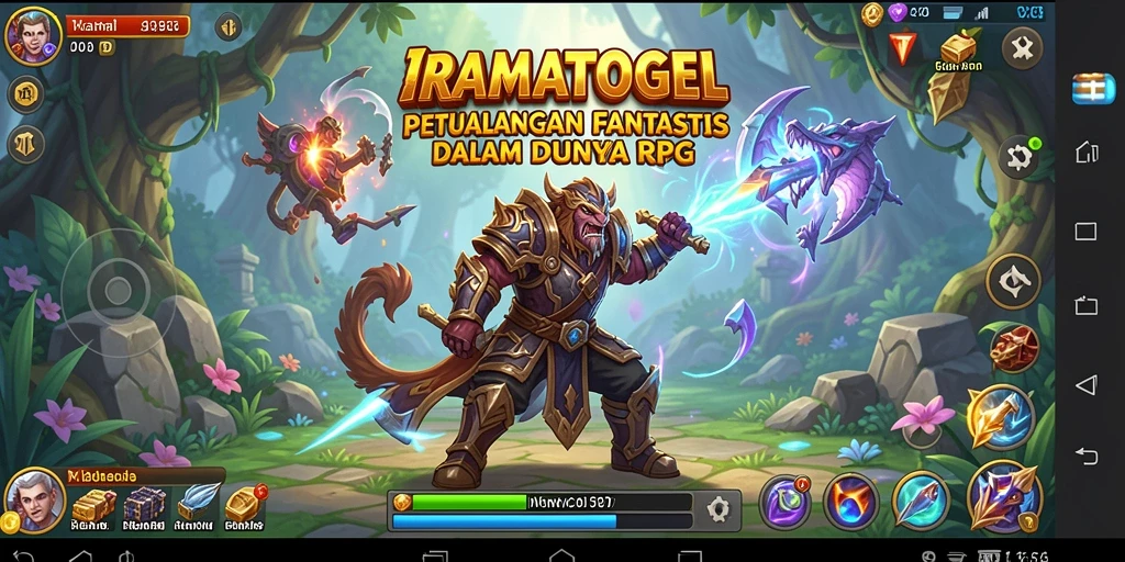 Tampilan gameplay RPG yang menarik dan penuh aksi di IRAMATOGEL.