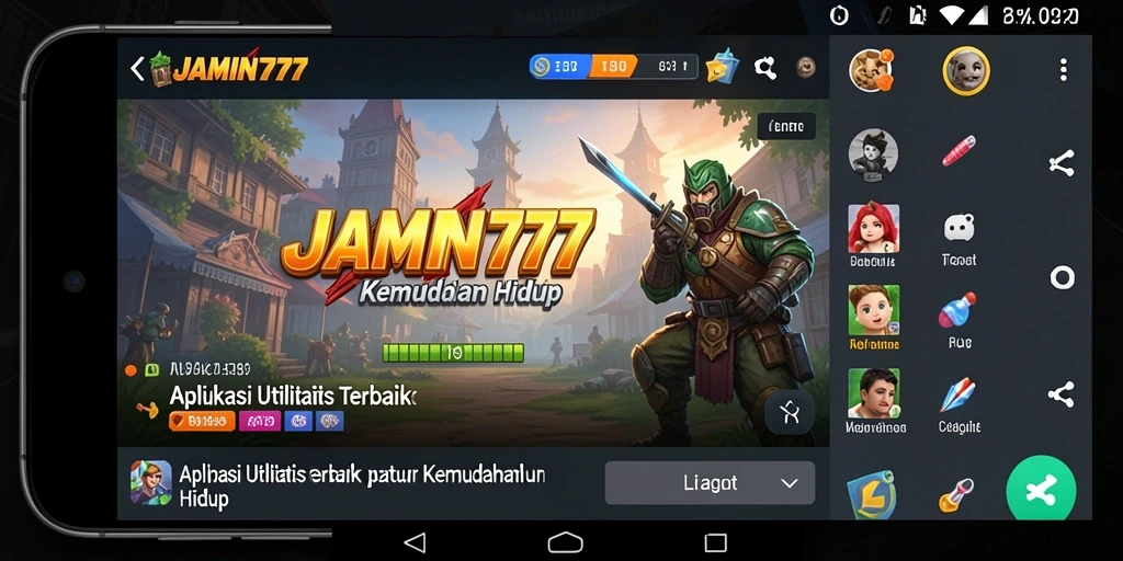 Tampilan antarmuka aplikasi JAMIN777 yang ramah pengguna.