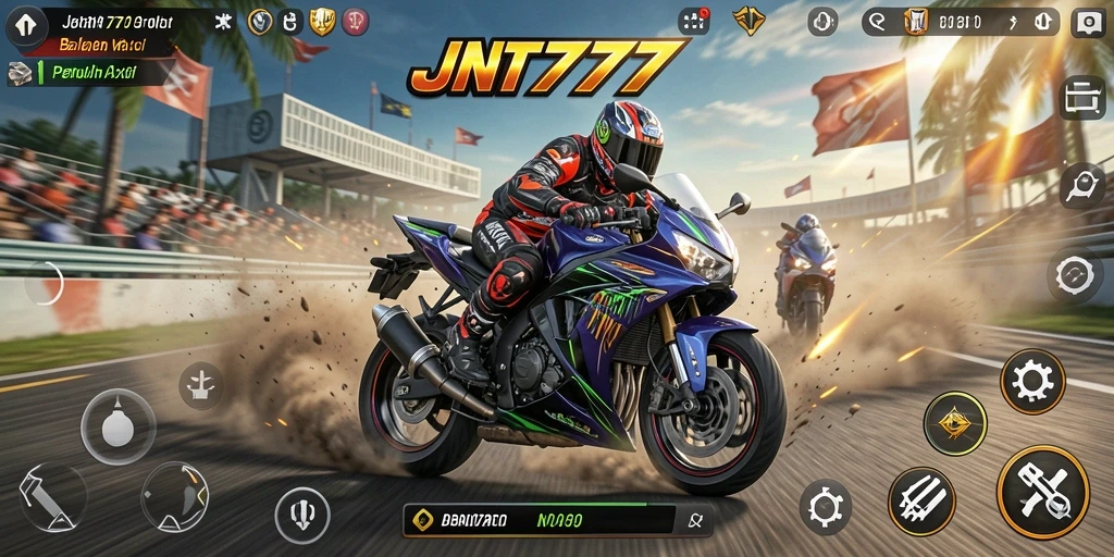 Gameplay balap motor yang menarik dan mendebarkan.