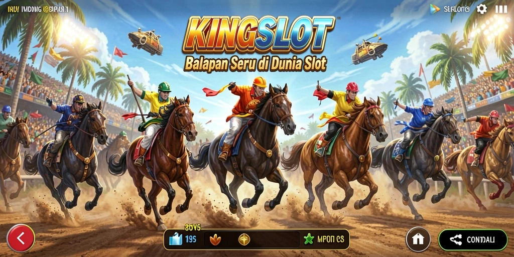 Tampilan grafik yang menakjubkan dari gameplay balapan KINGSLOT.