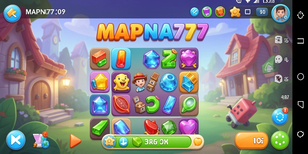 Screenshot gameplay MAPNA777 yang menampilkan keseruan Match-3.