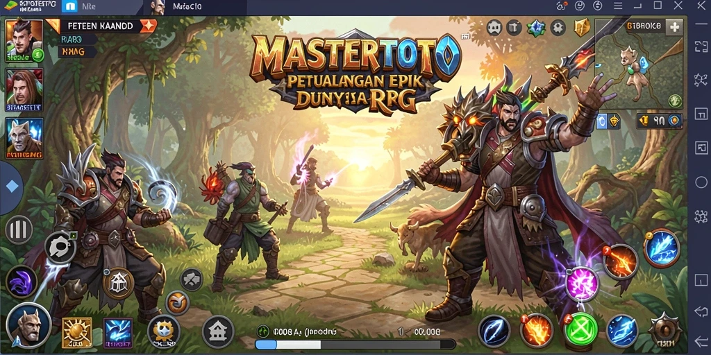 Screenshot gameplay yang menampilkan pertempuran RPG yang intens dan grafis menawan.