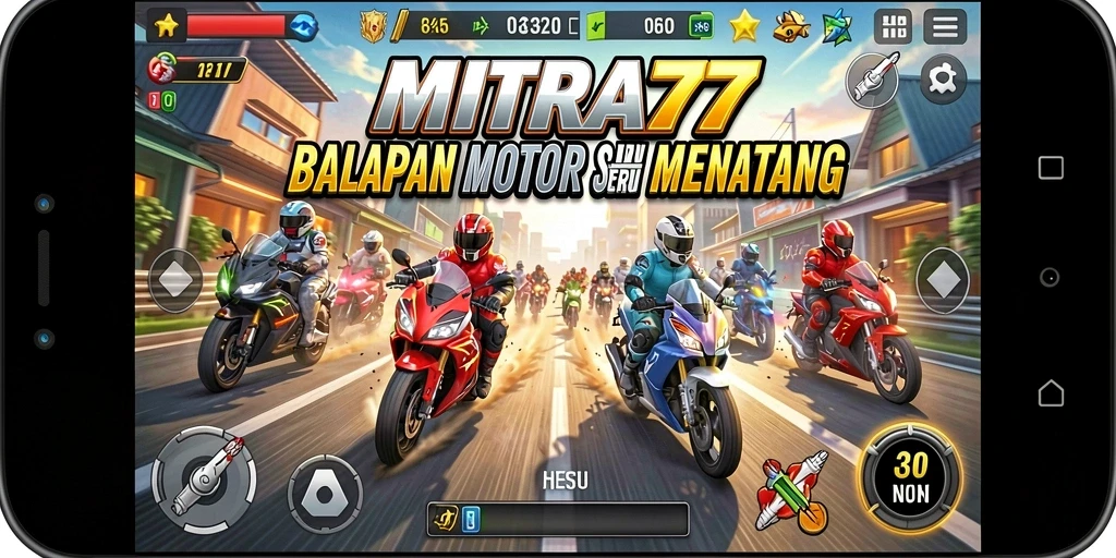 Gameplay seru MITRA77 dengan balapan motor yang menegangkan.