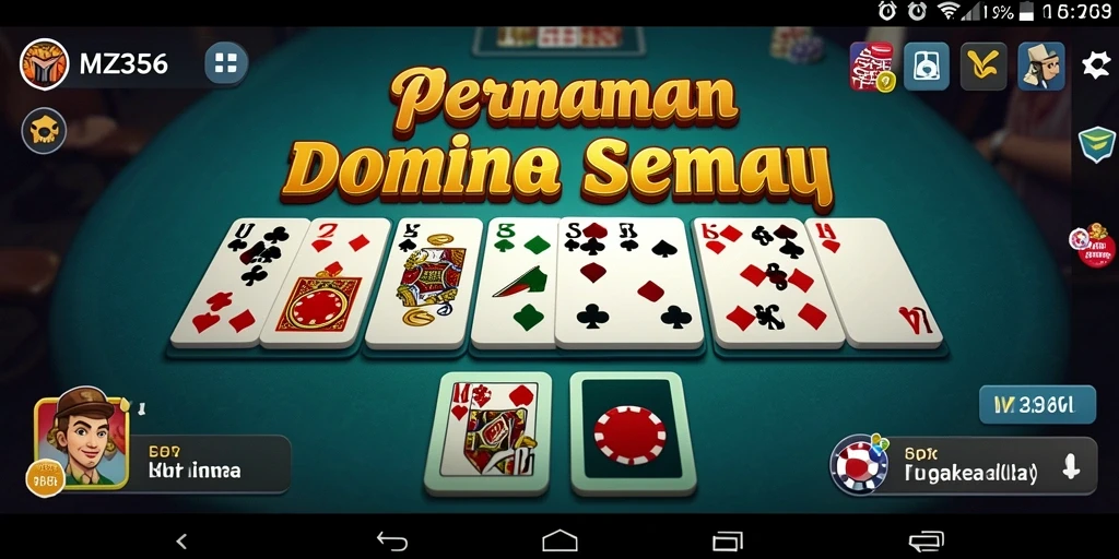 Screenshot gameplay MZ356 menampilkan aksi seru permainan Domino.