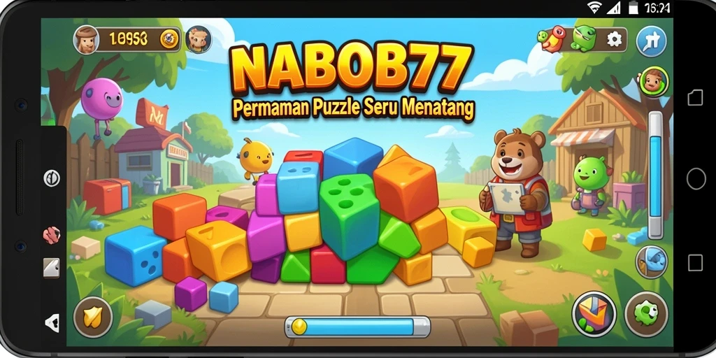 Tampilan gameplay NABOB77 yang mengasyikkan dengan warna-warni puzzle.