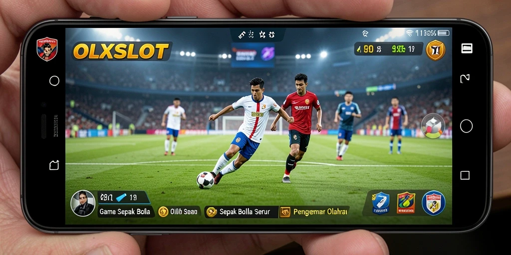Tampilan utama OLXSLOT dengan aksi sepak bola yang mendebarkan.