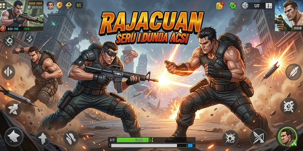 Tampilan seru pertarungan di RAJACUAN dengan aksi yang mendebarkan.