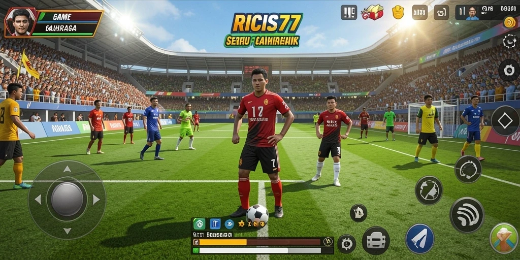 Tampilan gameplay mendebarkan dari RICIS77, menampilkan aksi olahraga.