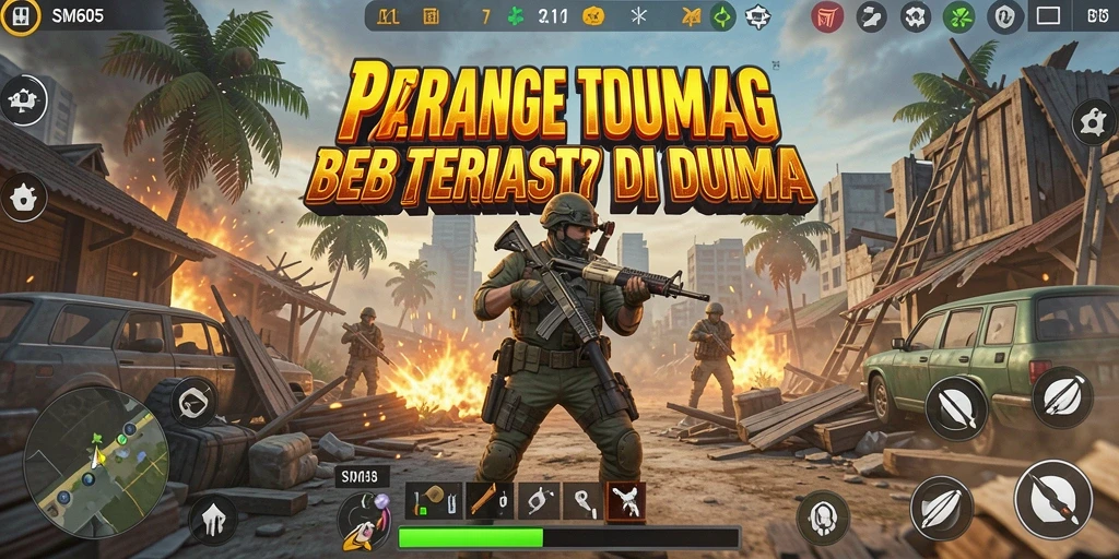Screenshot menampilkan intense battle di medan perang SM605.