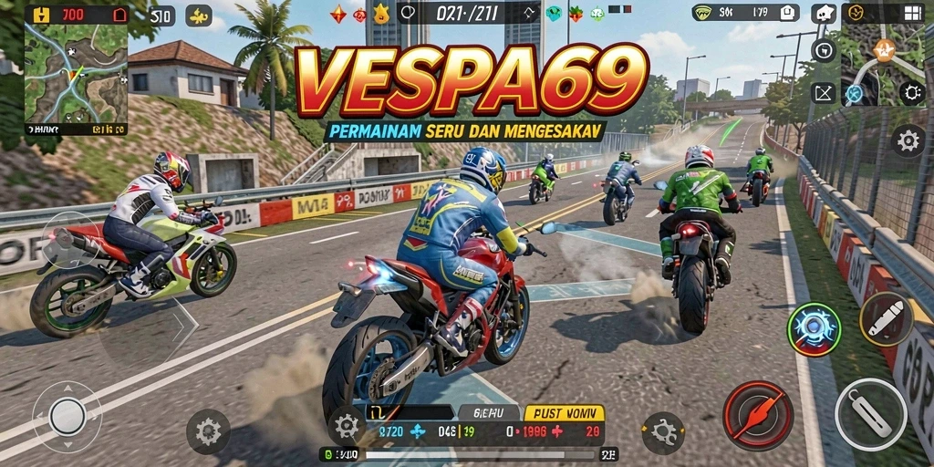 Tampilan grafis menakjubkan dalam gameplay VESPA69.