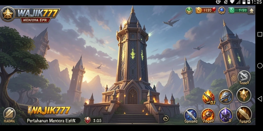 Tampilan menarik gameplay Tower Defense WAJIK777 yang mendebarkan.