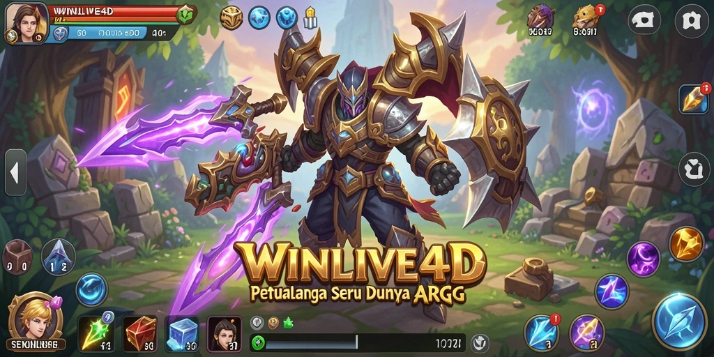 Tampilan gameplay <strong>WINLIVE4D</strong> yang menakjubkan dalam petualangan ARPG.