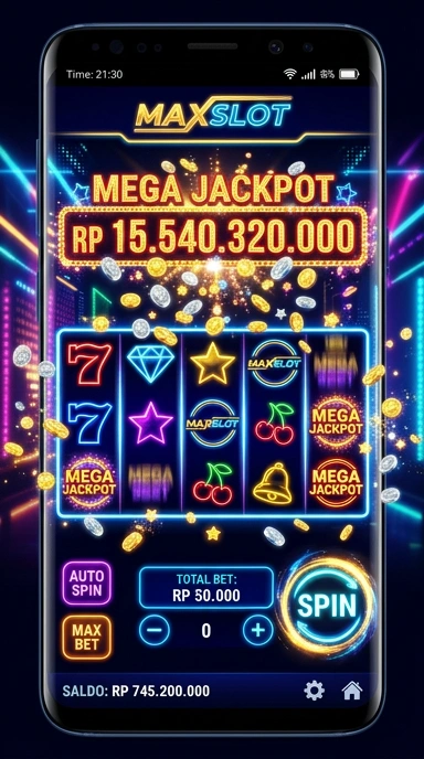 Tampilan antarmuka maxslot yang bersih dan menarik.